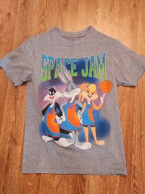 Space Jam Gray Graphic Tee with Bugs Bunny & Lola Bunny - Women's XS/S